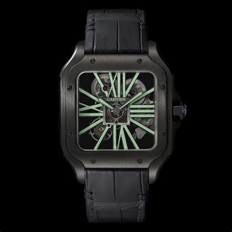 cartier santos green skeleton|santos skeleton watch price.